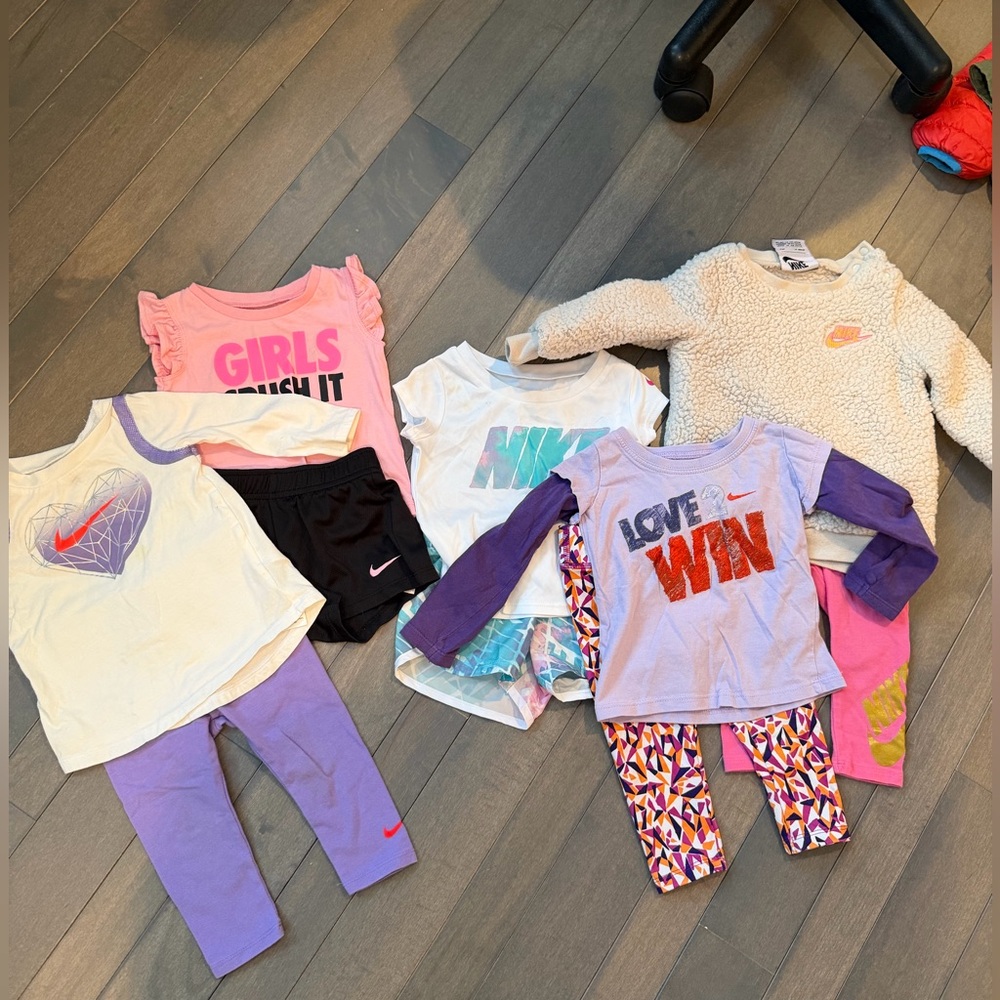 Nike Kids Activewear Set - Pink, Purple, White